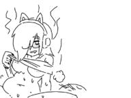 areola artist:2x cat_ears character:evil drool glasses headphones lifting_shirt smell sweat underboob // 798x598 // 57KB