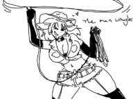 artist:seets cleavage cowboy_hat daisy_dukes lasso thick_thighs tuna // 800x600 // 88KB