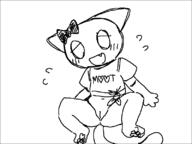 4chan animal_ears animal_tail anthro artist:pee blush bottomless cat cat_ears cat_tail catgirl fangs moot navel open_mouth paws pussy ribbon spread_legs sweatdrop tail // 800x600 // 8.2KB