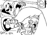 artist:grim artist:meltroid gir grim_reaper invader_zim laser limbo portal portal_turret robot skeleton sweating // 800x600 // 118KB