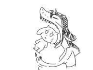 artist:mariogrant character:milk eating gertrude goat shark sharp_teeth tank_top // 798x598 // 69KB