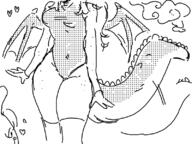 artist:bunniey Astryn dragon_girl heart swimsuit wagging_tail // 800x600 // 75KB