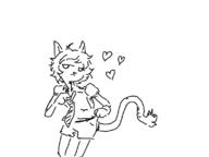 cat catgirl furry heart pulling_clothes tie // 800x600 // 39KB