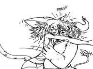 artist:grim catgirl freckles friends hug lily minotaur // 798x598 // 72KB