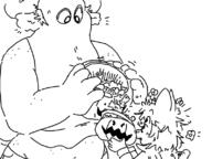 artist:wawa bedsheet_ghost candy chubby costume elron ghost jack-o'-lantern minotaur // 798x598 // 103KB