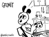 artist:woahcrumbs dog eating gromit gromit_mug kitchen wallace_and_gromit // 800x600 // 79KB