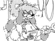 artist:seets cleavage dog furry glasses heart identification_card large_breasts name_tag poodle wrench // 800x600 // 106KB