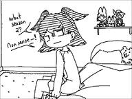 artist:meru bed character:miria_akagi kaban kemono_friends pedobear pikachu plush pokemon serval // 800x600 // 12KB