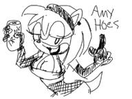 amy_rose artist:tuna can cleavage fishnets pointing // 800x600 // 113KB