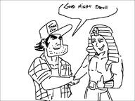 artist:truckguy belt cap egyptian_clothing handshake human speech_bubble truckguy tutankamon // 800x600 // 11KB