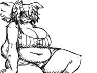 artist:grim catgirl chubby cleavage fat // 800x600 // 100KB