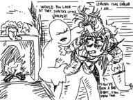 artist:vorat christmas comic elf fireplace holding pulling_hair size_difference socks // 798x598 // 164KB
