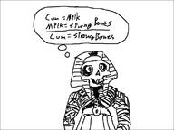 artist:tutankamon bandage belt egyptian_clothing human math skull thought_bubble tutankamon zombie // 800x600 // 8.9KB