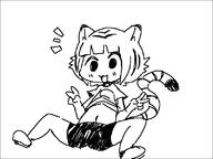 animal_tail artist:chunk bike_shorts cat_ears catgirl gijinka loli navel spread_legs tiger tiger_electronics-tan v_sign // 800x600 // 9.5KB