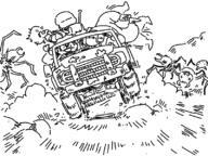 artist:reshig bug dingo gun jeep shazza // 800x600 // 114KB