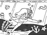 artist:marielx character:bunny eel fish jellyfish snorkel swimming // 800x600 // 84KB