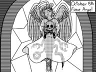 alouette angel artist:marielx church church_window inktober shadow skull spooky // 800x600 // 99KB