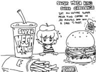 artist:reshig burger digital_clock french_fries lucy mime // 798x598 // 74KB