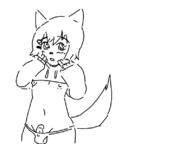 artist:2x belly bulge femboy furry haru nipples penis trap wolf // 798x598 // 43KB