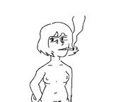 artist:deppy breasts cigarette danika navel nude pubes smoke smoking // 798x598 // 19KB