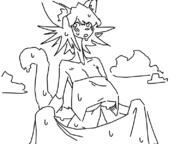 artist:awkwardmark catgirl furry lily saggy_breasts towel underboob wet // 800x600 // 59KB