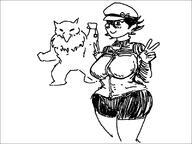 artist:tali_anon bike_shorts breasts cap hypno pokemon pokemon_ranger v_sign video_game // 800x600 // 9.9KB