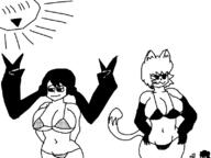2x artist:boyardee bikini character:sunglasses latte peace_sign puke sun // 798x598 // 51KB
