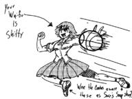 artist:osh bakemonogatari basketball schoolgirl_uniform suguru_kanbaru // 800x600 // 75KB