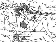 beach beach_chair bikini catgirl character_request furry // 800x600 // 94KB
